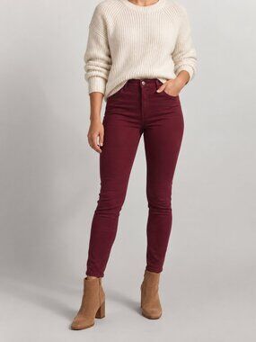 EUC Blue Spice Burgundy Skinny Jeans Women’s 7 Mid Rise Stretch Fall Denim